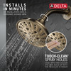 Delta 52669-CZ-PR Universal Showering Components H2Okinetic 5-Setting Traditional Raincan Shower Head, Lumicoat Champagne Bronze