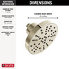 Delta 52668-PN-PR Universal Showering Components H2Okinetic 5-Setting Contempoary Round Raincan Shower Head, Lumicoat Polished Nickel