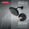 Delta 52487-BL Universal Showering Components UltraSoak 4-Setting Shower Head, Matte Black