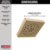 Delta 52484-CZ-PR Universal Showering Components H2Okinetic 4-Setting Shower Head with Ultrasoak, Lumicoat Champagne Bronze