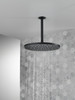 52158-BL Universal Showering Components Single-Setting Metal Raincan Shower Head, Matte Black