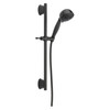 51559-BL Universal Showering Components H2Okinetic 5-Setting Slide Bar Hand Shower, Matte Black