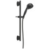 51559-BL Universal Showering Components H2Okinetic 5-Setting Slide Bar Hand Shower, Matte Black