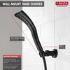 Delta 55421-BL Universal Showering Components Single-Setting H2Okinetic Wall Mount Hand Shower, Matte Black
