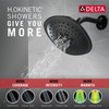 Delta 52686-BL Universal Showering Components H2Okinetic R 3-Setting Raincan Shower Head, Matte Black