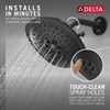 Delta 52686-BL Universal Showering Components H2Okinetic R 3-Setting Raincan Shower Head, Matte Black