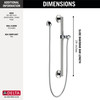 51600Universal Showering Components Adjustable Slide Bar / Grab Bar Assembly with Elbow, Chrome