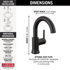 Delta 559HAR-BL-DST Trinsic Single Handle Bathroom Faucet, Matte Black
