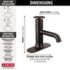 Delta 558-RBMPU-DST Trinsic Single Handle Bathroom Faucet, Venetian Bronze