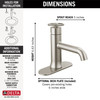 Delta 558-SSMPU-DST Trinsic Single Handle Bathroom Faucet, Stainless