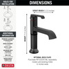589-BL-DST Tetra Single Handle Bathroom Faucet, Matte Black
