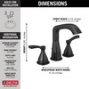 Delta 35776-BLMPU-DST Stryke Widespread Faucet, Matte Black