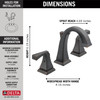 Delta 3551-RBMPU-DST Dryden Two Handle Widespread Bathroom Faucet, Venetian Bronze