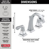 Delta 3551-MPU-DST Dryden Two Handle Widespread Bathroom Faucet, Chrome