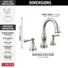 Delta 3597-SSPD-DST Cassidy Two Handle Widespread Pull Down Bathroom Faucet, Stainless