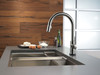 9159T-KS-DST Trinsic Single Handle Pull Down Kitchen Faucet with Touch, Black Stainless