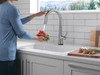 9191T-AR-PR-DST Monrovia Single Handle Pull Down Kitchen Faucet with Touch2O Technology, Lumicoat Arctic Stainless