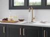 9991T-CZ-PR-DST Monrovia Single Handle Pull Down Bar or Prep Faucet with Touch2O Technology, Lumicoat Champagne Bronze