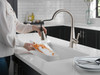 Delta 19802Z-SP-DST Lenta Single Handle Pull Down Kitchen Faucet, Spotshield Stainless