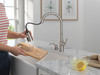 Delta 19877Z-SPSD-DST Capertee Single Handle Pull Down Kitchen Faucet with Soap Dispenser and ShieldSpray Technology, Spotshield Stainless