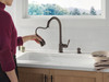 19877Z-RBSD-DST Capertee Single Handle Pull Down Kitchen Faucet with Soap Dispenser and ShieldSpray Technology, Venetian Bronze