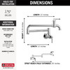 Delta 1190LFL Broderick Wall Mount Pot Filler, Chrome