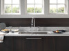 Delta 2390L-DST Broderick Two Handle Pull Down Bridge Kitchen Faucet, Chrome