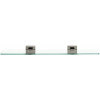 Alno Contemporary II A8450-18-SN 18-in Glass Shelf with Brackets Modern in Satin Nickel