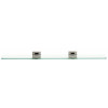 Alno Contemporary II A8450-24-SN 24-in Glass Shelf with Brackets Modern in Satin Nickel