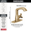 5766-CZ-PR-LPU-DST Stryke 6.56-in x 6.00-in x 6.88-in Single Handle Bathroom Faucet, Lumicoat Champagne Bronze