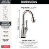 9678TL-SP-DST Leland 9.13-in x 3.50-in x 14.56-in Touch2O Bar and Prep Faucet with Touchless Technology, Spotshield Stainless
