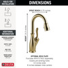 9678-CZ-DST Leland 8.25-in x 4.38-in x 14.50-in Single-Handle Pull-Down Bar and Prep Faucet, Champagne Bronze