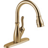 9178-CZ-DST Leland 11.47-in x 10.44-in x 14.88-in Single-Handle Pull-Down Kitchen Faucet with Shieldspray Technology, Champagne Bronze