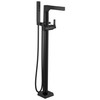 T4774-BLFL Zura Delta Zura Single Handle Floor Mount Tub Filler Trim with Hand Shower, Matte Black