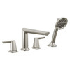 T4771-SS-PR Galeon Delta Galeon 4-Hole Roman Tub Trim with Hand Shower, Lumicoat Stainless