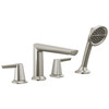 T4771-SS-PR Galeon Delta Galeon 4-Hole Roman Tub Trim with Hand Shower, Lumicoat Stainless