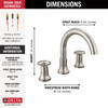 T2758-SS Trinsic Delta Trinsic Roman Tub Faucet Trim, Chrome