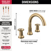 T2758-CZ Trinsic Delta Trinsic Roman Tub Faucet Trim, Champagne Bronze