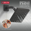 RP101846BL Modern Square Showerhead, Matte Black