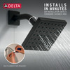 RP101846BL Modern Square Showerhead, Matte Black