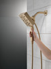 Delta 58473-CZ-PR25 Universal Showering Components H2Okinetic In2ition 4-Setting Two-In-One Shower, Lumicoat Champagne Bronze