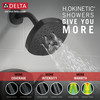 52663-BL Universal Showering Components 5-Setting H2Okinetic Shower Head, Matte Black