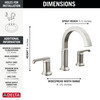 Delta 35588-SS-PR-DST Tetra Two Handle Widespread Bathroom Faucet, Lumicoat Stainless
