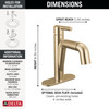 Delta 15849LF-CZPD Nicoli 7.31-in x 6.06-in x 8.63-in Single Handle Pull-Down Bathroom Faucet, Champagne Bronze