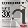 15749LF-GZ Nicoli 7.50-in x 6.00-in x 9.06-in Single Handle Bathroom Faucet, Matte Black and Champagne Bronze