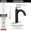 Delta 15749LF-CS Nicoli 7.50-in x 6.00-in x 9.06-in Single Handle Bathroom Faucet, Matte Black and Chrome