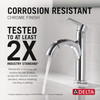 Delta 15749LF-PD Nicoli 6.81-in x 6.06-in x 8.75-in Single Handle Pull-Down Bathroom Faucet, Chrome