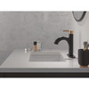 Delta 15749LF-GZPD Nicoli 6.81-in x 6.06-in x 8.75-in Single Handle Pull-Down Bathroom Faucet, Matte Black and Champagne Bronze