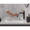 Delta 15749LF-GZPD Nicoli 6.81-in x 6.06-in x 8.75-in Single Handle Pull-Down Bathroom Faucet, Matte Black and Champagne Bronze