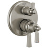 T27956-SS Dorval Traditional 2-Handle Monitor 17 Series Valve Trim with 6 Setting Diverter, Stainless